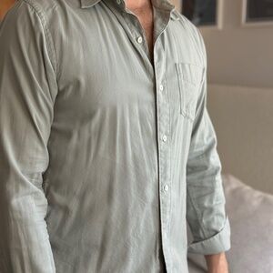 Buck Mason Light Olive One Pocket Button Down Shirt